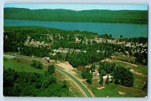 Ontario Canada Postcard Air View of Deep River Showing Ottawa River c1960's