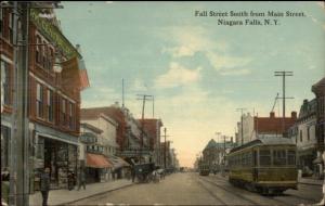 Niagara Falls NY Fall St. Trolley c1910 Postcard