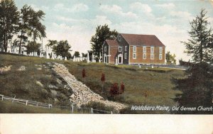 WALDOBORO, ME Maine  OLD GERMAN CHURCH & CEMETERY  Lincoln Co  c1900's Postcard