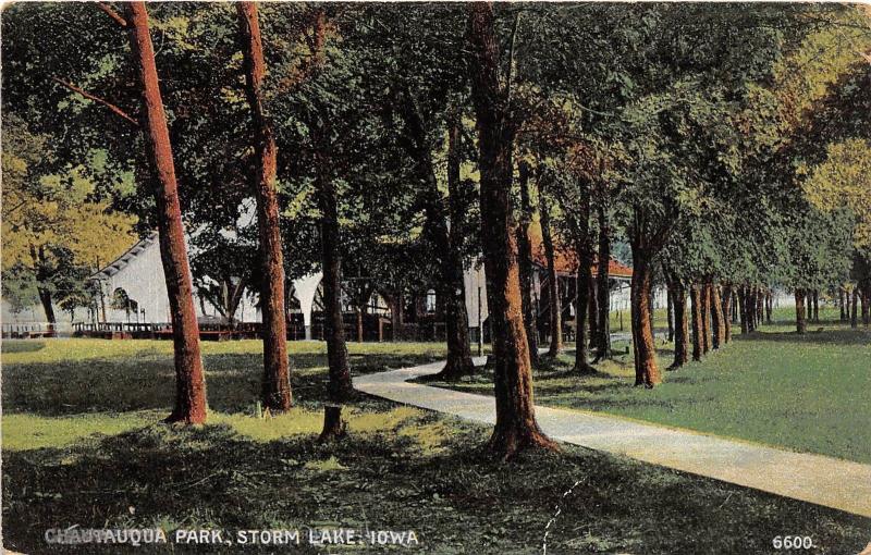 B3/ Storm Lake Iowa Ia Postcard 1911 Chautauqua Park Pavilion Grounds