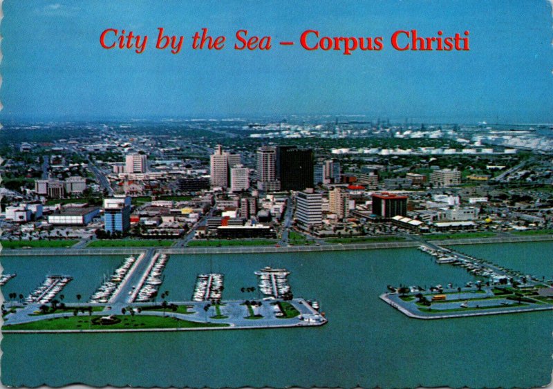 Texas Corpus Christs Aerial View Showing T Heads