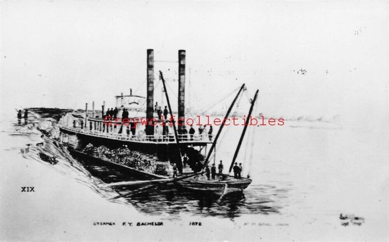 Steamship, F.Y. Bacmelor, 1878, Reproduction, RPPC