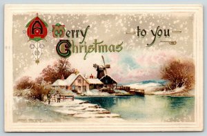 Christmas Calligraphy~Neighbors Chat~Winter Cottage~Lake~Windmill~John Winsch