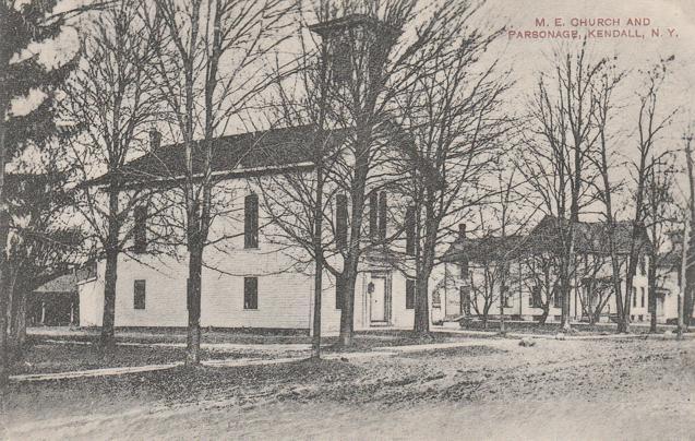 Methodist Church and Parsonage - Kendall NY, New York - pm 1910 - DB