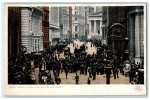 c1905 Broad Street Curb Brokers Classic Cars Exterior Building New York Postcard