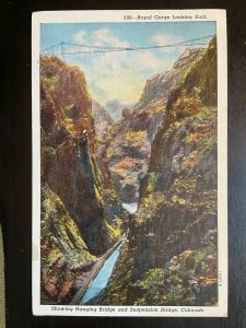 Vintage Postcard 1942 Royal Gorge Hanging Bridge Suspension Bridge Colorado (CO)