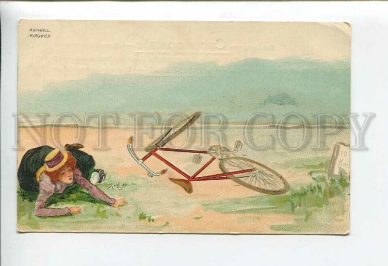 3176661 ART NOUVEAU Lady Bicycle by Raphael KIRCHNER vintage PC