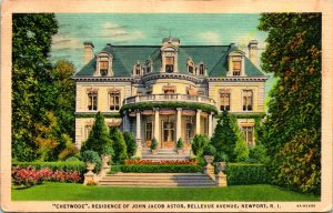 Newport RI Chetwode Residence John Jacob Astor Postcard used (18248)