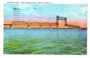 Postcard BRIDGE SCENE Newport News Virginia VA AR7416