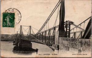 France Ancenis Le Pont Vintage Postcard C015