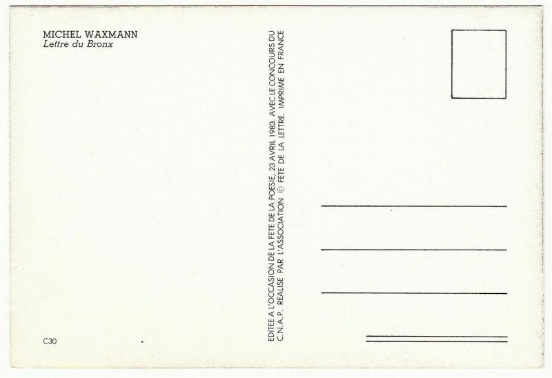 Letter from the Bronx by Michel Waxmann NYC Photography Postcard 1980s