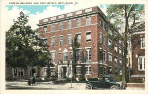 c1920 Printed Postcard; Dodson Building & Post Office, Bethlehem PA unposted