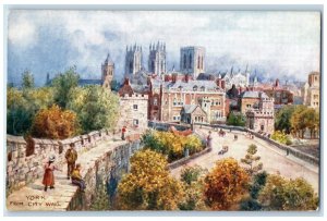 c1910 York From City Wall England Unposted Oilette Tuck Art Postcard 