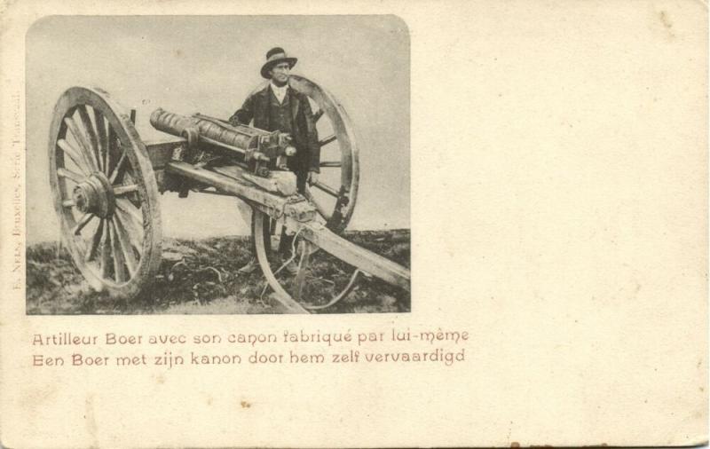 BOER WAR, Boer Soldier with his own Cannon, Artillery (1899)