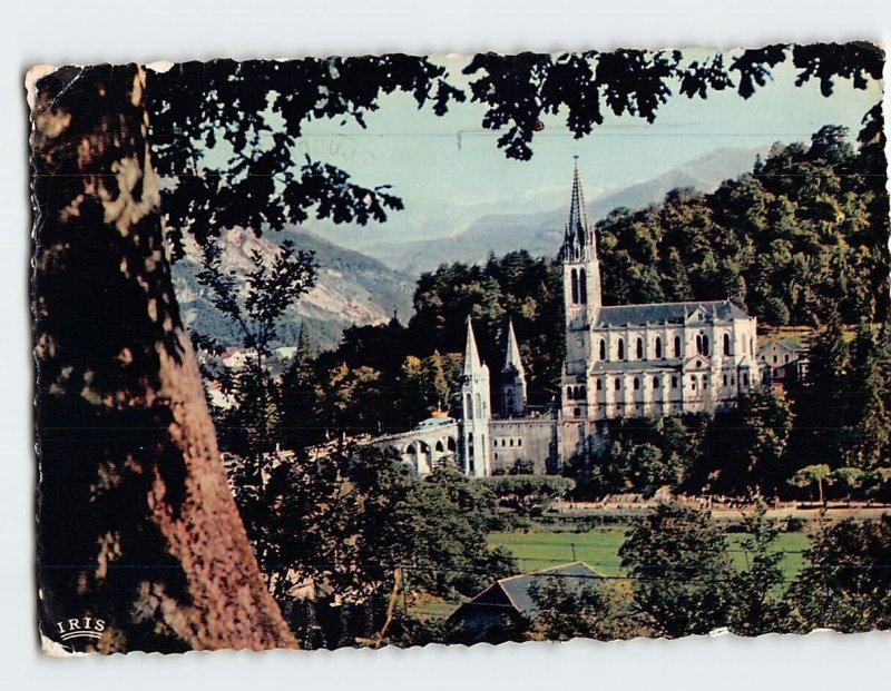 Postcard La Basilique & Chaîne des Pyrénées Lourdes France