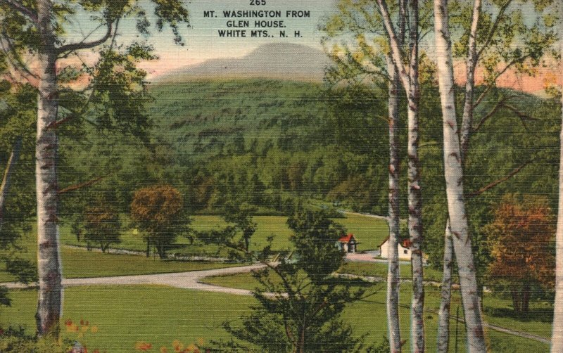 Vintage Postcard 1930s Mount Washington From Glen House White Mts. New Hampshire