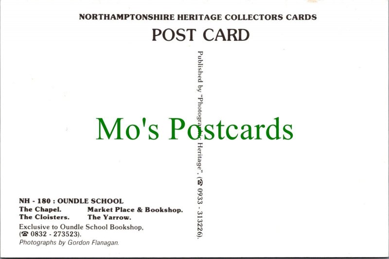 Northamptonshire Postcard - Oundle School, Market Place & Bookshop RR19870