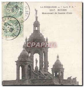 Old Postcard Rouen Joan of Arc Monument