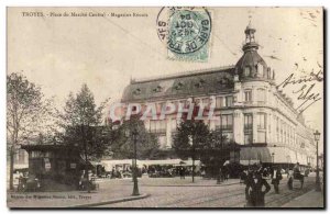 Troyes Old Postcard Square central market Stores reunited