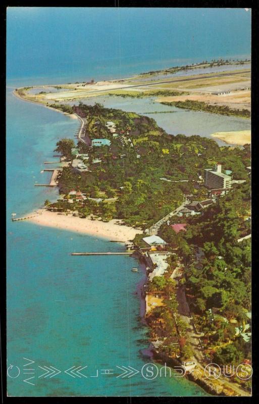 The main resort area of Montego Bay - Doctors Cave Beach in the centre - Jamaica