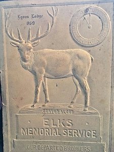 Vintage 1909 Elk's Club Memorial Service Program.