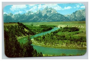 Vintage 1950's Postcard Grand Teton Snake River Highway Jackson Hole Wyoming