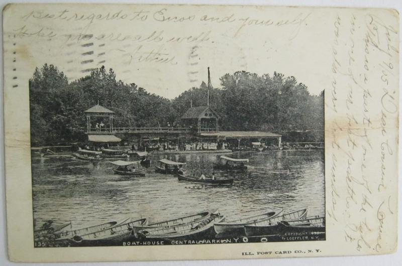 Boat House Central Park NYC NY 1905 (creased)