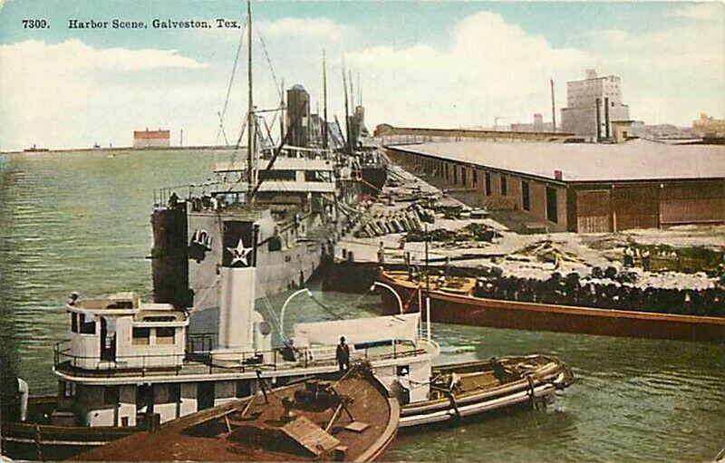 TX, Galveston, Texas, Harbor Scene, No. 7309