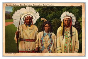 Cherokee Indians Cherokee Indian Reservation NC Vintage Standard View Postcard 