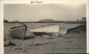 Monhegan ME Fishing Boats c1930 Real Photo Postcard