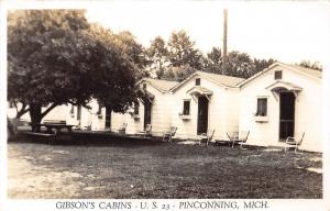 D40/ Pinconning Michigan Mi Real Photo RPPC Postcard 1951 Gibson's Cabins US23