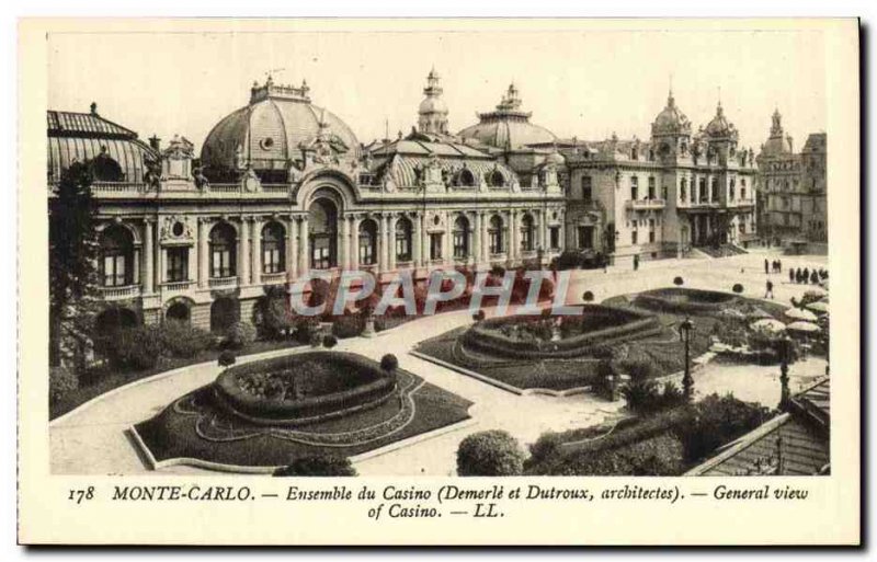 Old Postcard Monte Carlo Casino Essemble