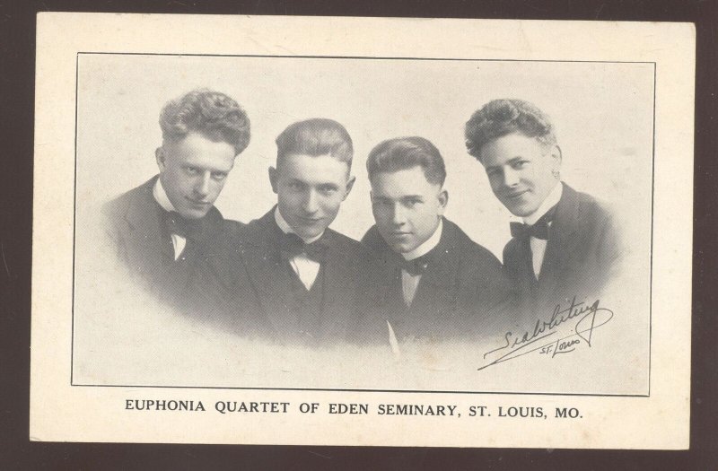 ST. LOUIS MISSOURI EUPHORIA QUARTET OF EDEN SEMINARY VINTAGE POSTCARD 1908