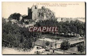 Old Postcard La Cite Narbonne Cathedrale Hotel De Ville and La Passerelle Des...