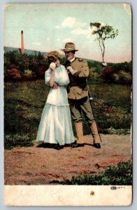 Patriotic  Military Romance  US Army    Postcard  1908