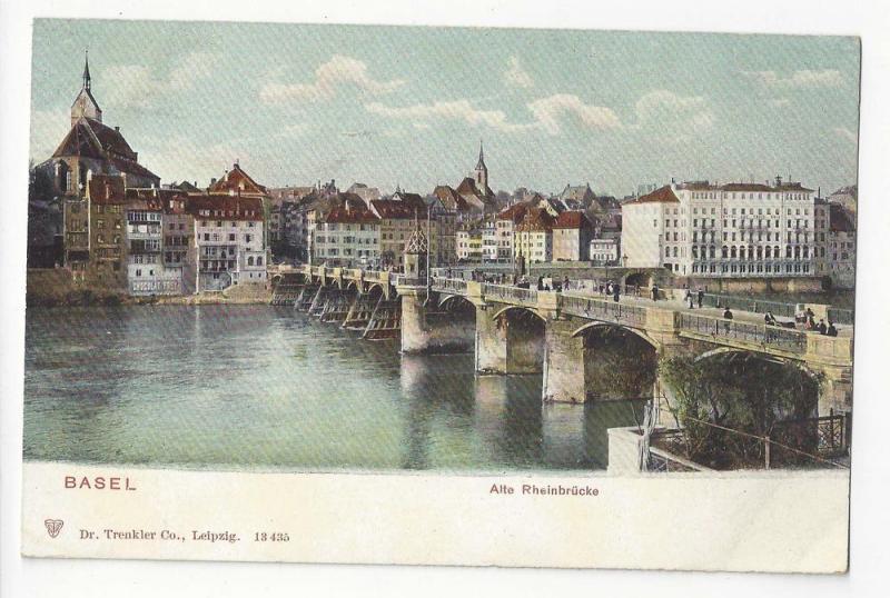 Switzerland Basel Alte Rheinbrucke Old Bridge Rhein River ca