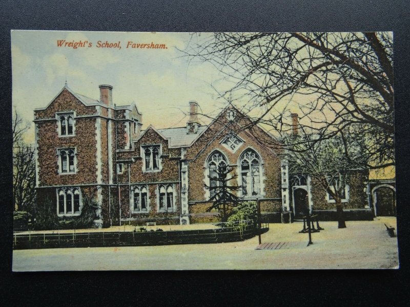 Kent FAVERSHAM Wreight's School c1904 Postcard by A.M. Edwards of Faversham