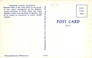 Provo Utah 1950s Postcard Brigham Young University Helaman Halls