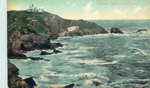 UK postcard England Lizard lights and Polpeer coast view 