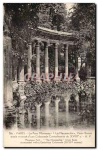 Old Postcard Paris Parc Monceau The Naumachie Large oval basin surrounded d &...