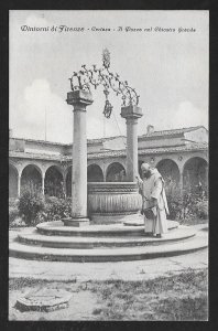 Florence Charterhouse Monk @ Cloister Well Italy Unused c1920s