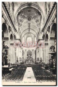 Postcard Old Paris Saint Sulpice Church Nave