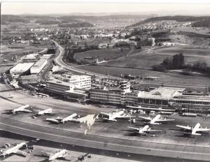 Switzerland, Flughof ZURICH-KOLTEN, Airport, unused real photo Postcard