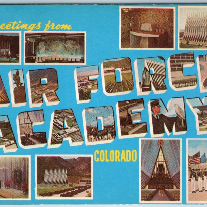 c1950s Air Force Academy, El Paso County CO Greetings Bubble Letter Text PC A201