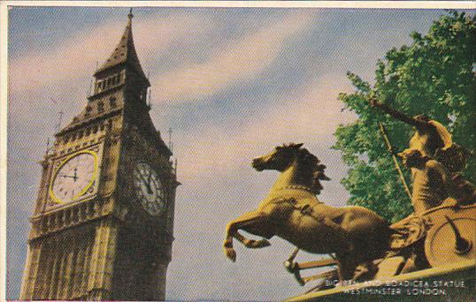 England London Big Ben and Boadicea Statue Westminster