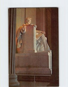 Postcard Lincoln Statue, Lincoln Memorial, Washington, District of Columbia