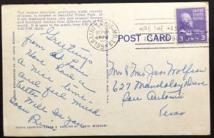 Linen Postcard Used 10/1951 Jewel Box Forest Park St Louis MO LB