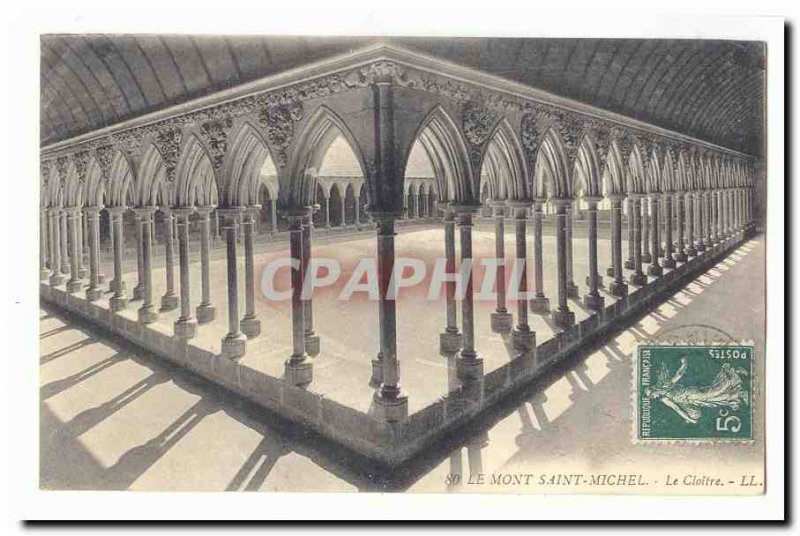 Le Mont Saint Michel Old Postcard The Cloister