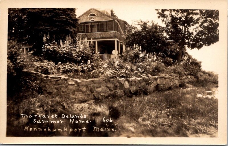 RPPC Margaret Delands Summer Home, Kennebunkport ME Vintage Postcard V78