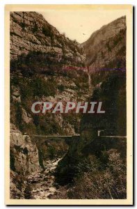 Old Postcard Gorges of the Bourne Bridge Ghoul Black